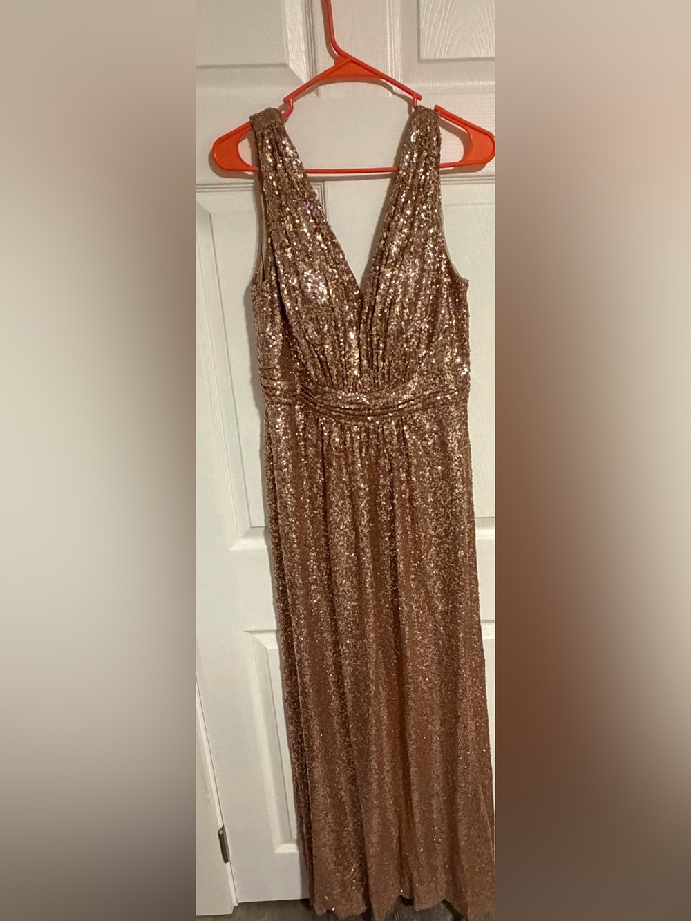 Revelry rose gold maxi dress size 16 with garment bag